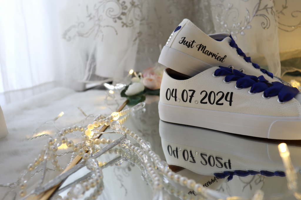 Blue wedding sneakers shop