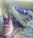 Cinderella Style Lilac theme | My XV años Gift personalized | Shoes 15 Birthday Dancers Sneakers | Customized Trainers Quinceañera Shoes