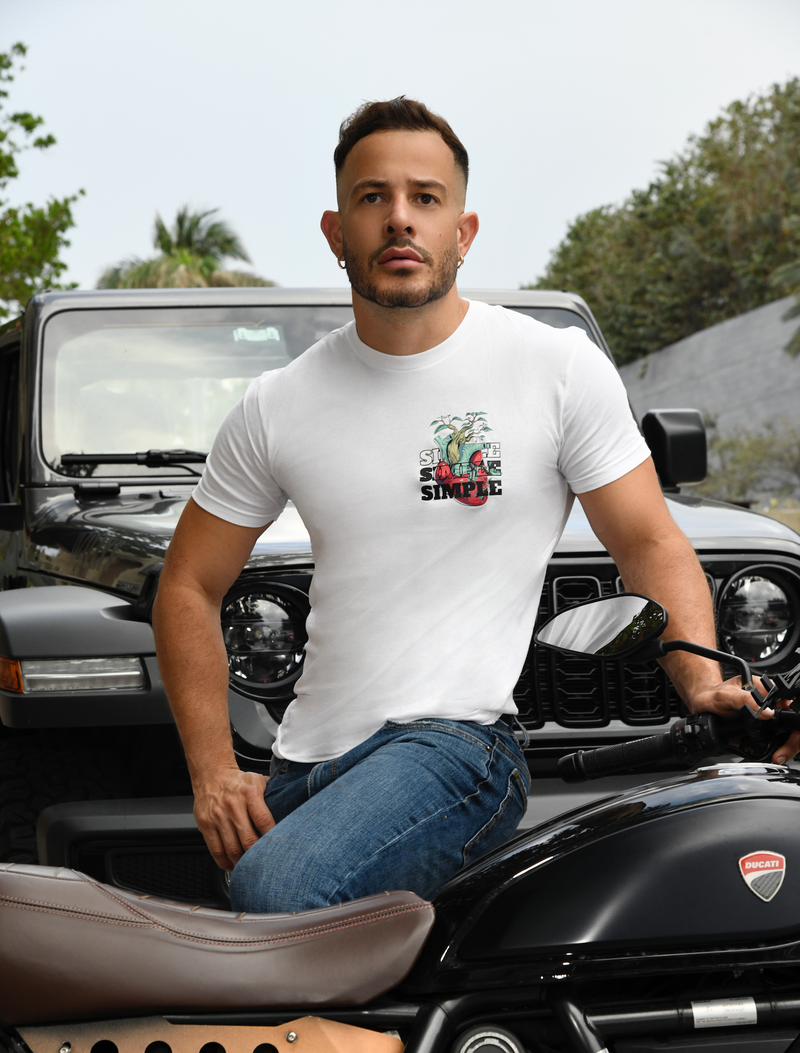 White Short Sleeve Unisex T Shir Human Heart Simple Message Printed