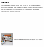 Rainbow Sneakers Custom LGBTQ Low Top | Resin glitter colorful Personalized | Pride Sneakers personalized
