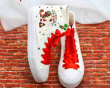 Merry Christmas gnome high top sneakers top view